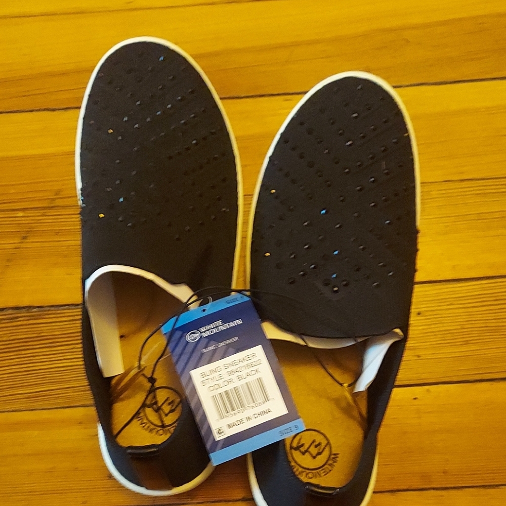 White Mountain Black Slip-On Sneakers